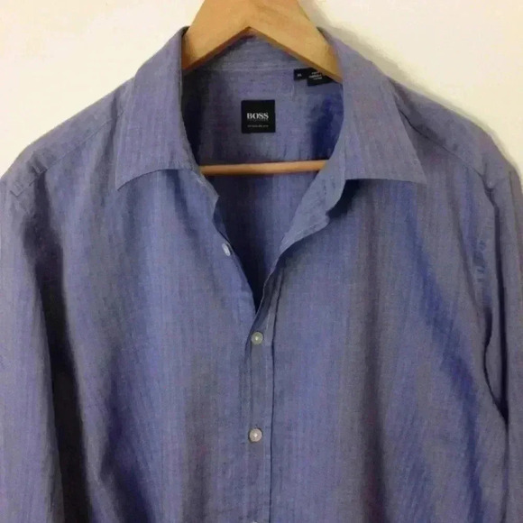 Hugo Boss Blue Button XL Regular Fit Shirt - Picture 2 of 5